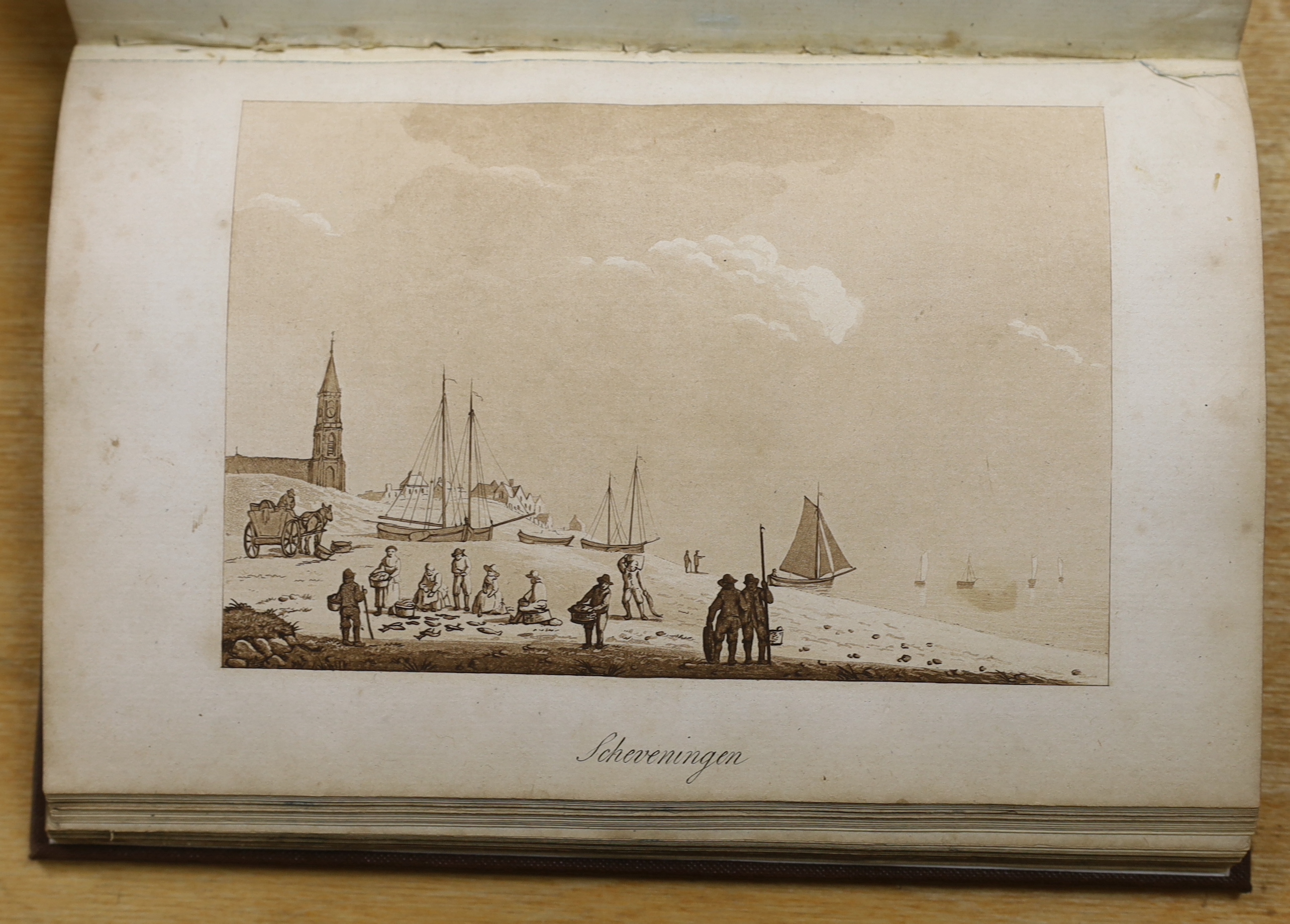 Janin, Jules - Voyage de Paris a Dieppe...engraved title vignette, 5 engraved plates, 2 folded pictorial railway maps, folded plan of Dieppe; contemp. half calf and marbled boards, gilt decorated and panelled spine, marb